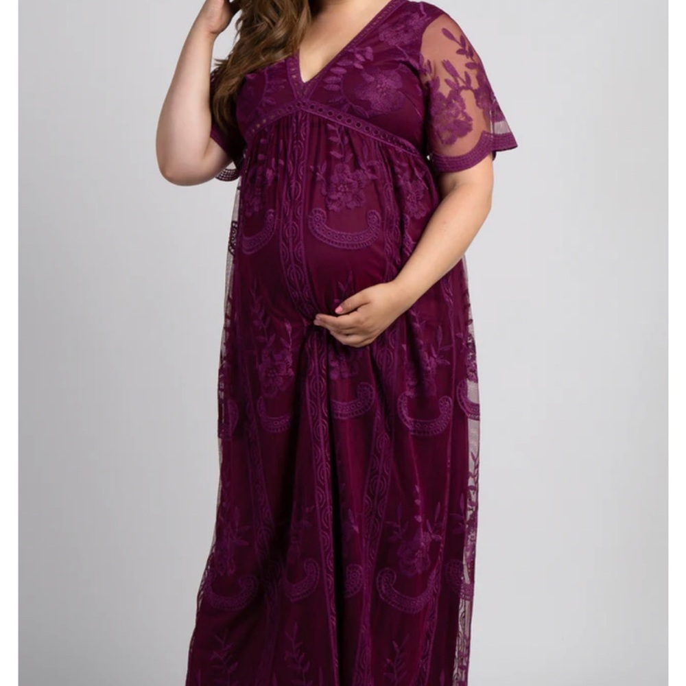 PinkBlush Lace Maternity Gown - 1X